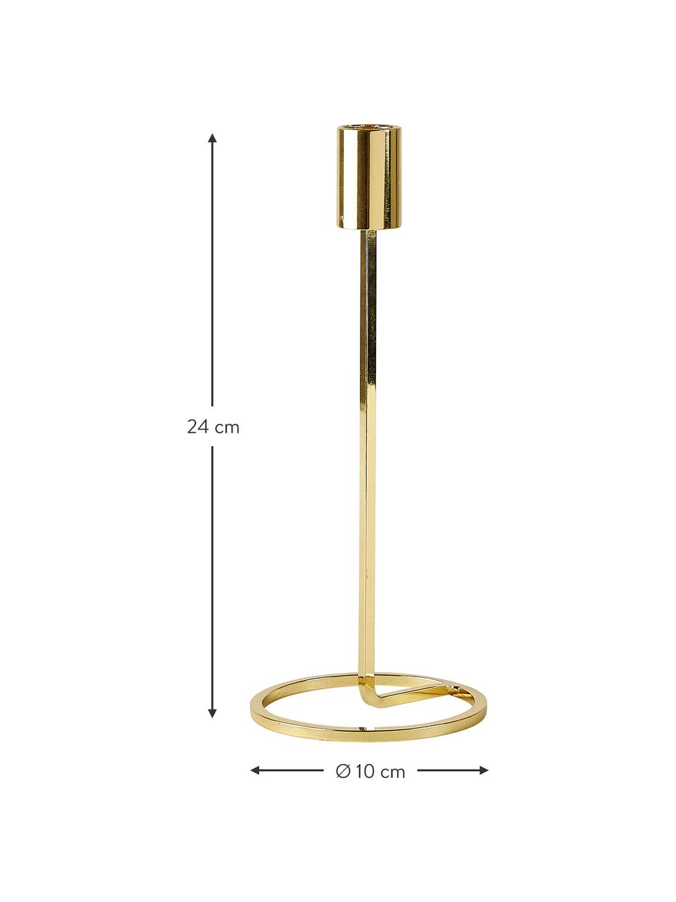 Kerzenhalter Goldie, Metall, beschichtet, Goldfarben, Ø 10 x H 24 cm