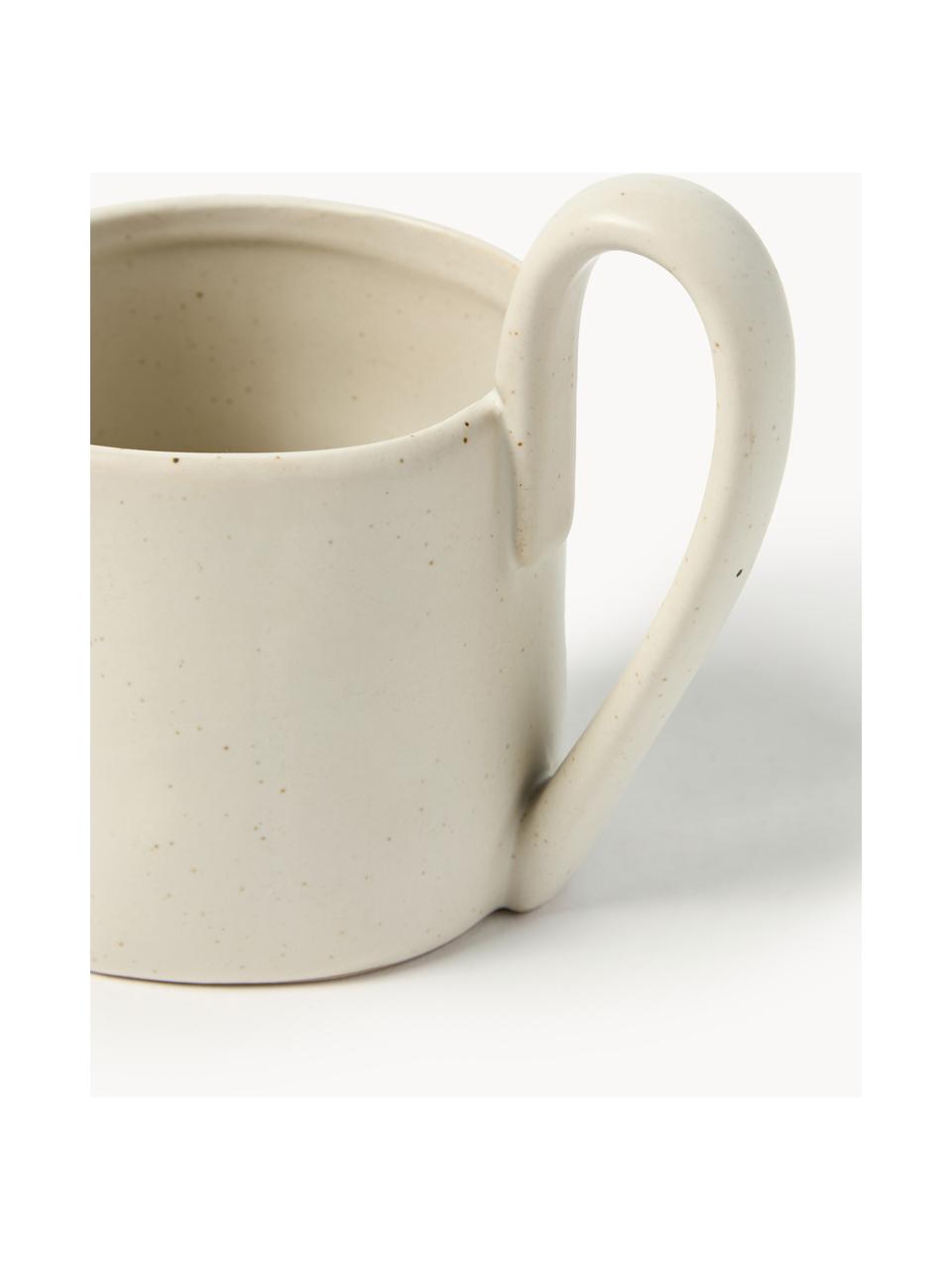 Tasse Flow aus Steinzeug, Steinzeug, Off White, gesprenkelt, B 12 x H 11 cm, 360 ml