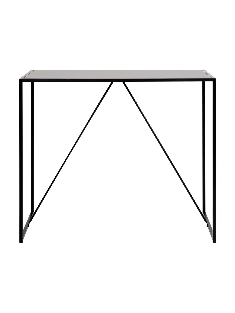 Bartisch Seaford, 120 x 60 cm, Metall, pulverbeschichtet, Melamin, Eschenholz, Schwarz, B 120 x T 60 cm