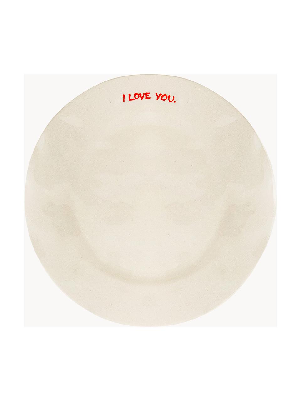 Handbemalter Frühstücksteller I Love You, Steingut, I Love You, Ø 22 cm