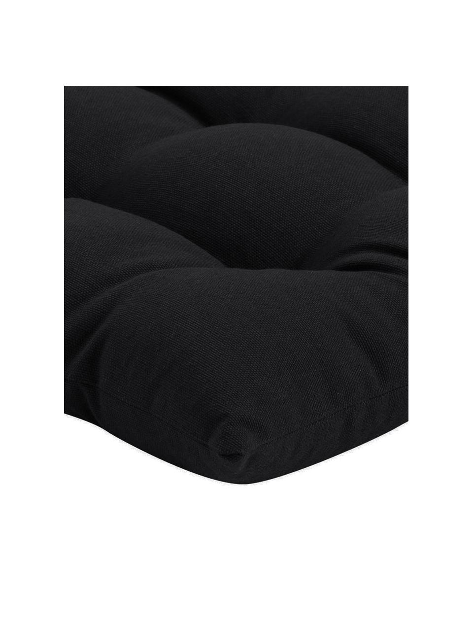 Katoenen stoelkussen Ava in zwart, Zwart, B 40 x L 40 cm