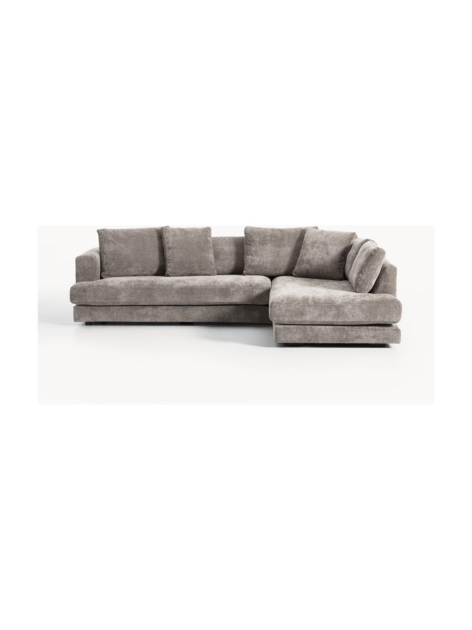 Ecksofa Tribeca, Bezug: 100 % Polyester Der strap, Gestell: Buchenholz, Kiefernholz, , Füße: Kiefernholz Dieses Produk, Webstoff Taupe, B 274 x T 192 cm, Eckteil rechts