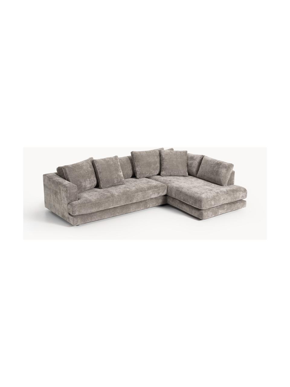 Ecksofa Tribeca, Bezug: 100 % Polyester Der strap, Gestell: Buchenholz, Kiefernholz, , Füße: Kiefernholz Dieses Produk, Webstoff Taupe, B 274 x T 192 cm, Eckteil rechts