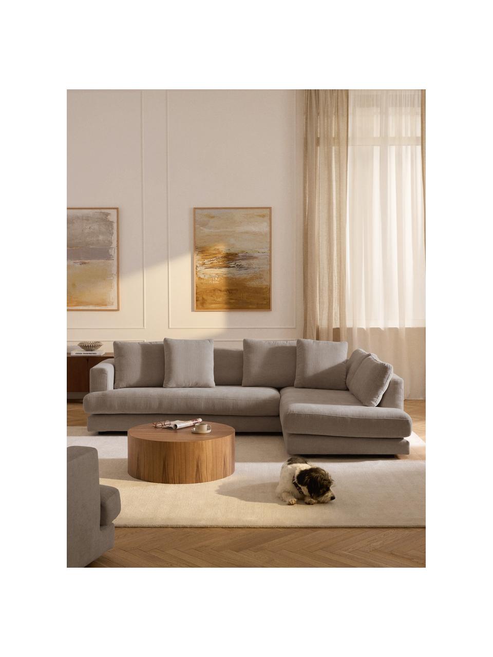 Ecksofa Tribeca, Bezug: 100 % Polyester Der strap, Gestell: Buchenholz, Kiefernholz, , Webstoff Taupe, B 274 x T 192 cm, Eckteil rechts