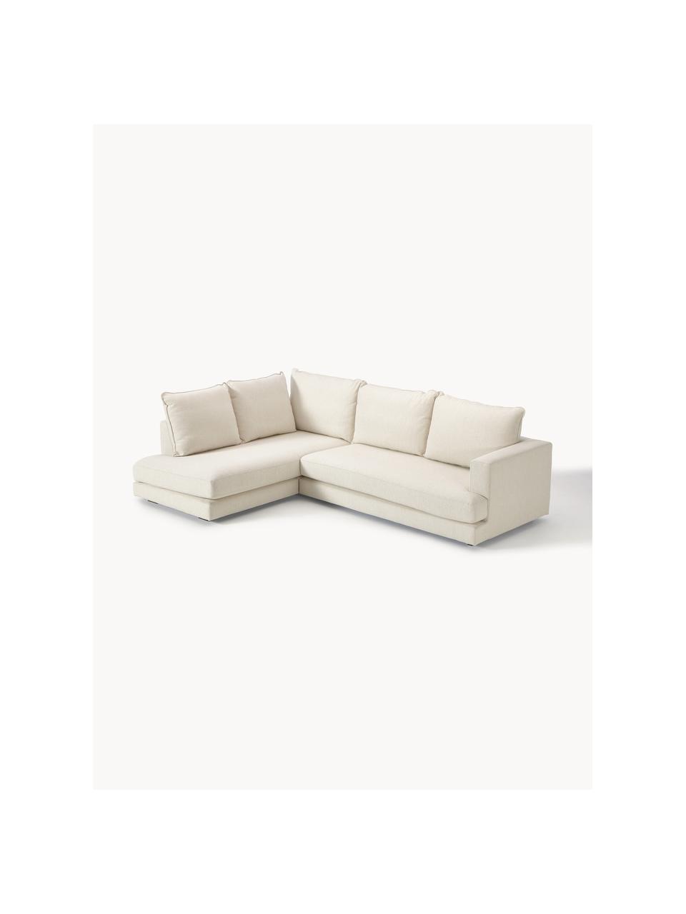 Ecksofa Tribeca, Bezug: 100 % Polyester Der hochw, Gestell: Massives Kiefernholz, Webstoff Cremeweiss, B 274 x T 192 cm, Eckteil rechts