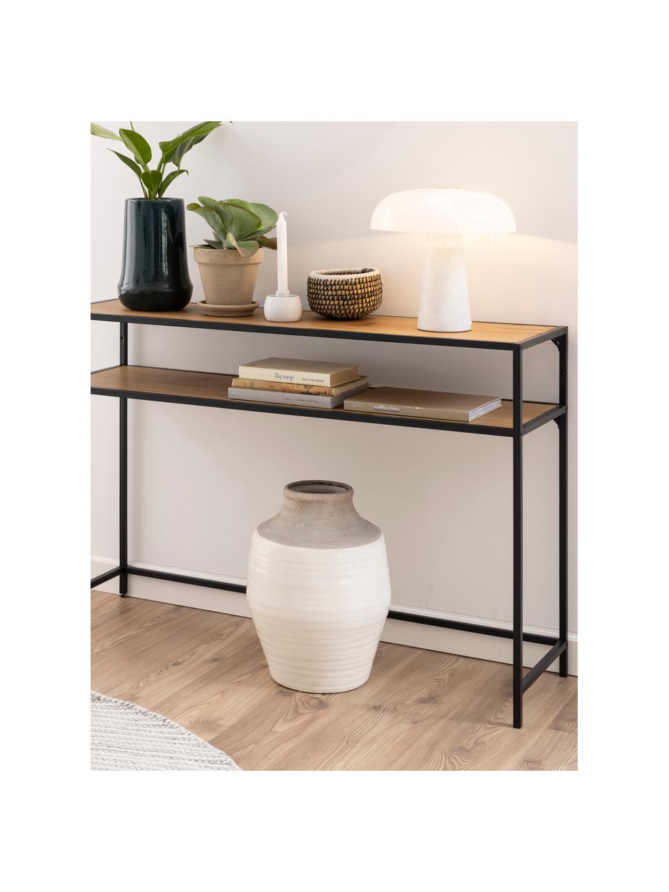 Konsole Seaford, Gestell: Metall, pulverbeschichtet, Holzoptik, Schwarz, B 120 x H 79 cm