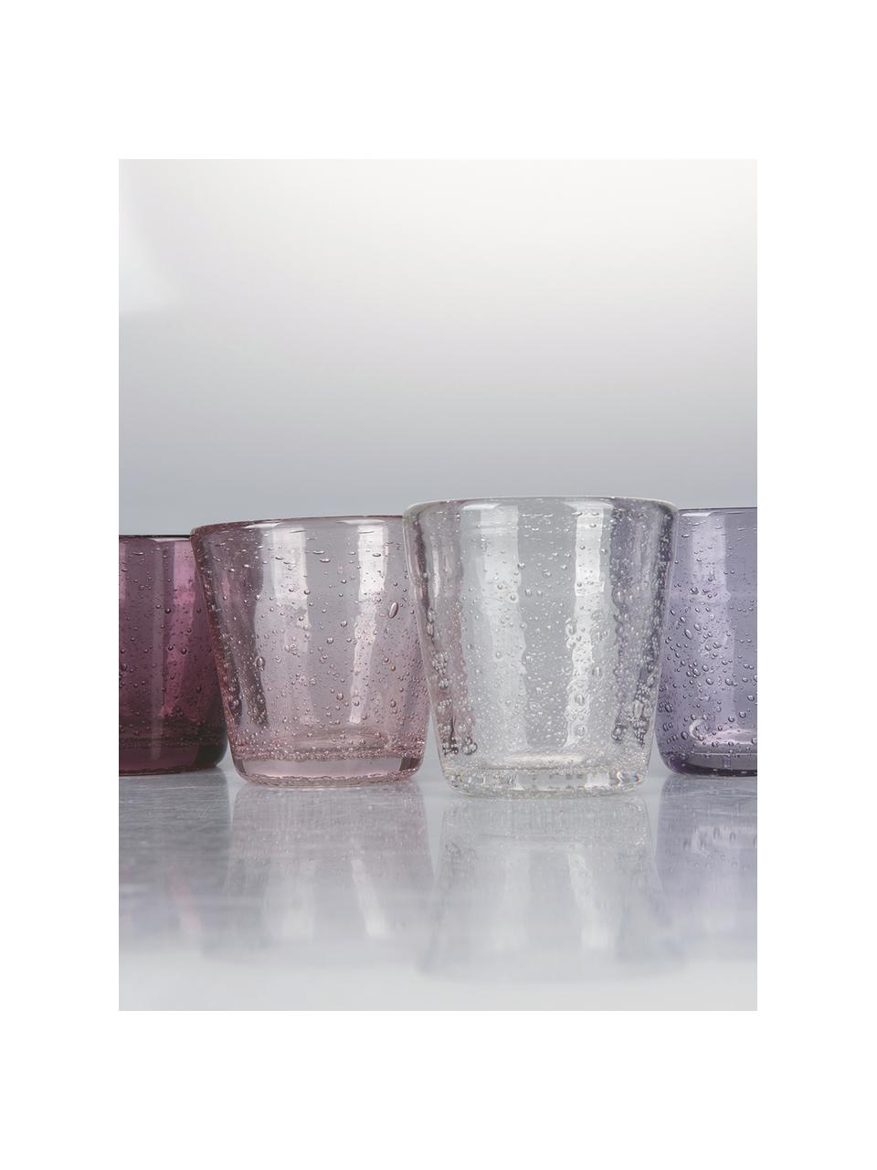 Verre à liqueur avec bulles d'air décoratives Cancun, 6 élém., Verre, Tons lilas, Ø 6 x haut. 6 cm, 70 ml