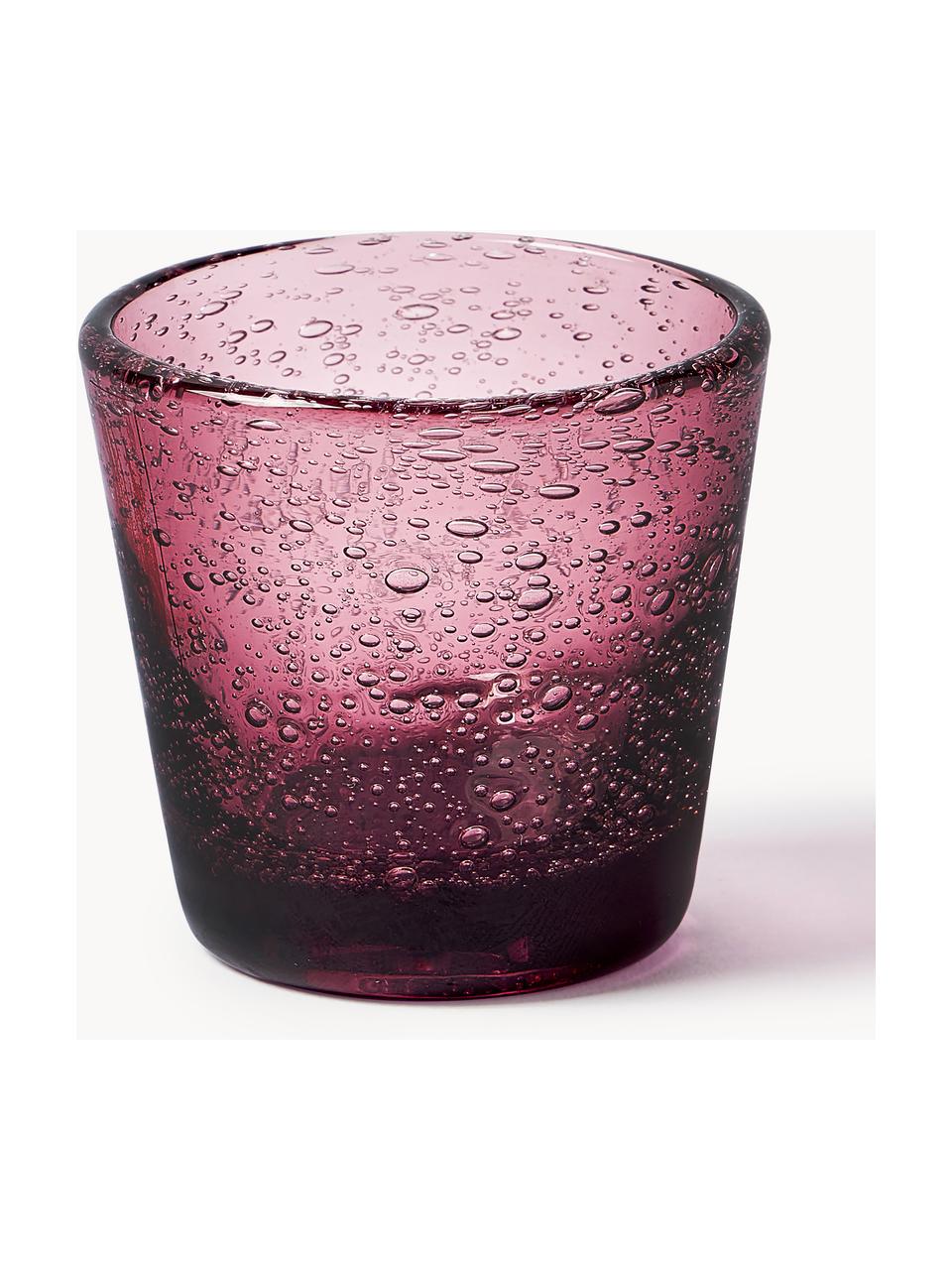 Set di 6 bicchierini con bolle d'aria decorative Cancun, Vetro, Tonalità viola, Ø 6 x Alt. 6 cm, 70 ml