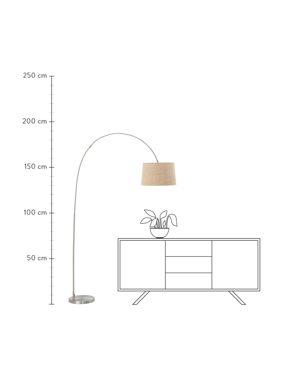 Lampa podłogowa łukowa Laurence, Beżowy, odcienie srebrnego, Ø 40 x W 188 cm