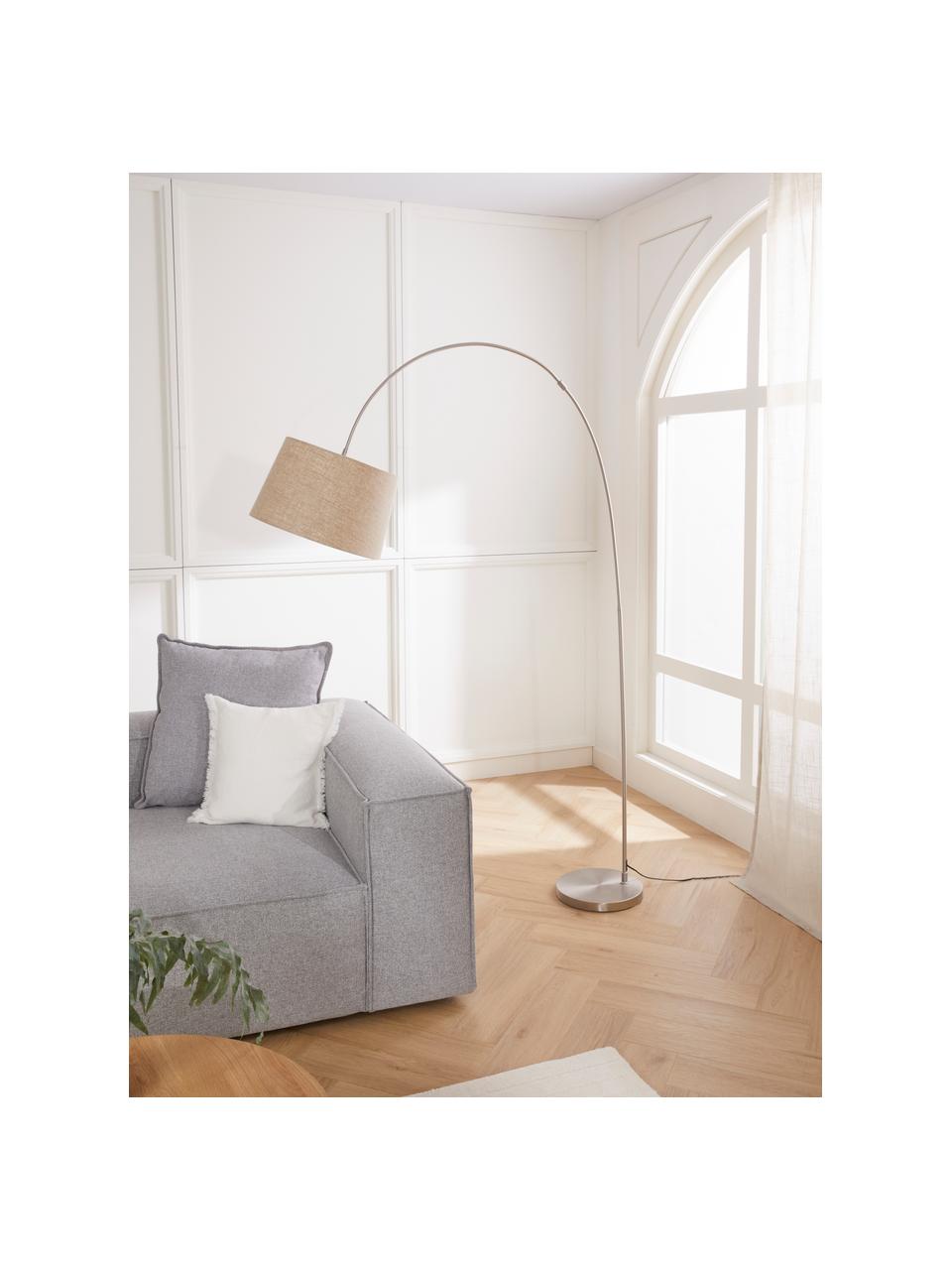 Lampa podłogowa łukowa Laurence, Beżowy, odcienie srebrnego, Ø 40 x W 188 cm