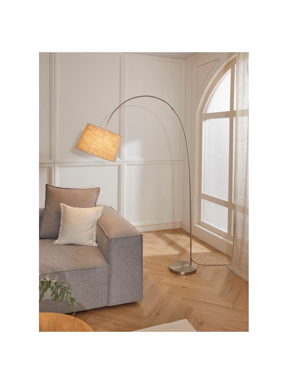 Lampa podłogowa łukowa Laurence, Beżowy, odcienie srebrnego, Ø 40 x W 188 cm