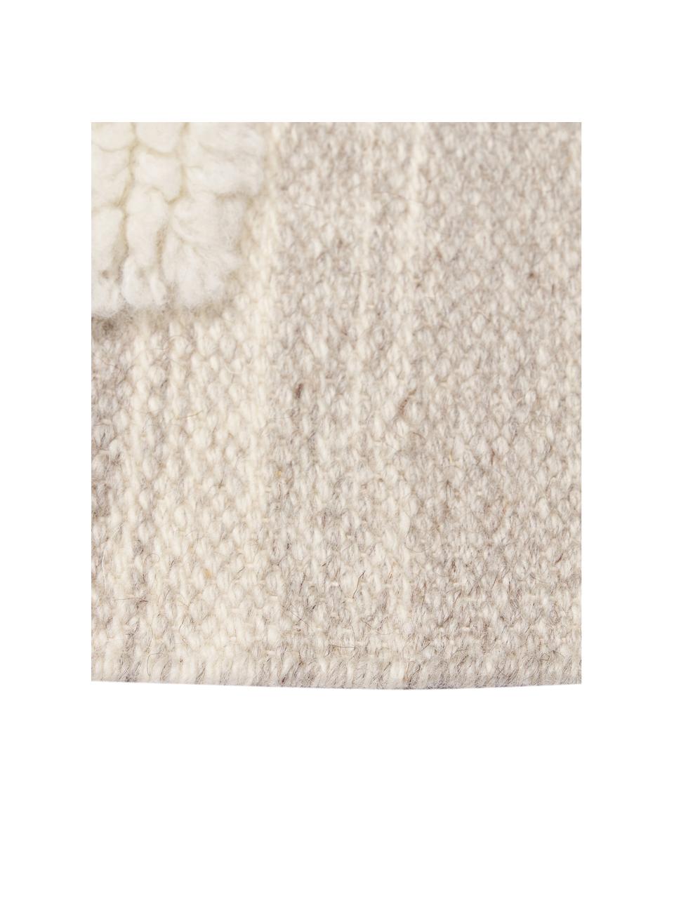 Ručne tkaný vlnený koberec s reliéfnym efektom Anica, Sivobéžová, béžová, Š 80 x D 150 cm (veľkosť XS)