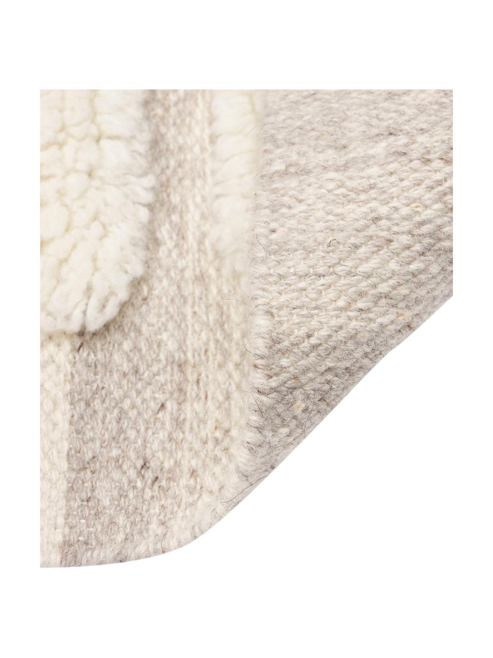 Ręcznie tkany dywan z wełny z wypukłą strukturą Anica, Taupe, beżowy, S 80 x D 150 cm (Rozmiar XS)