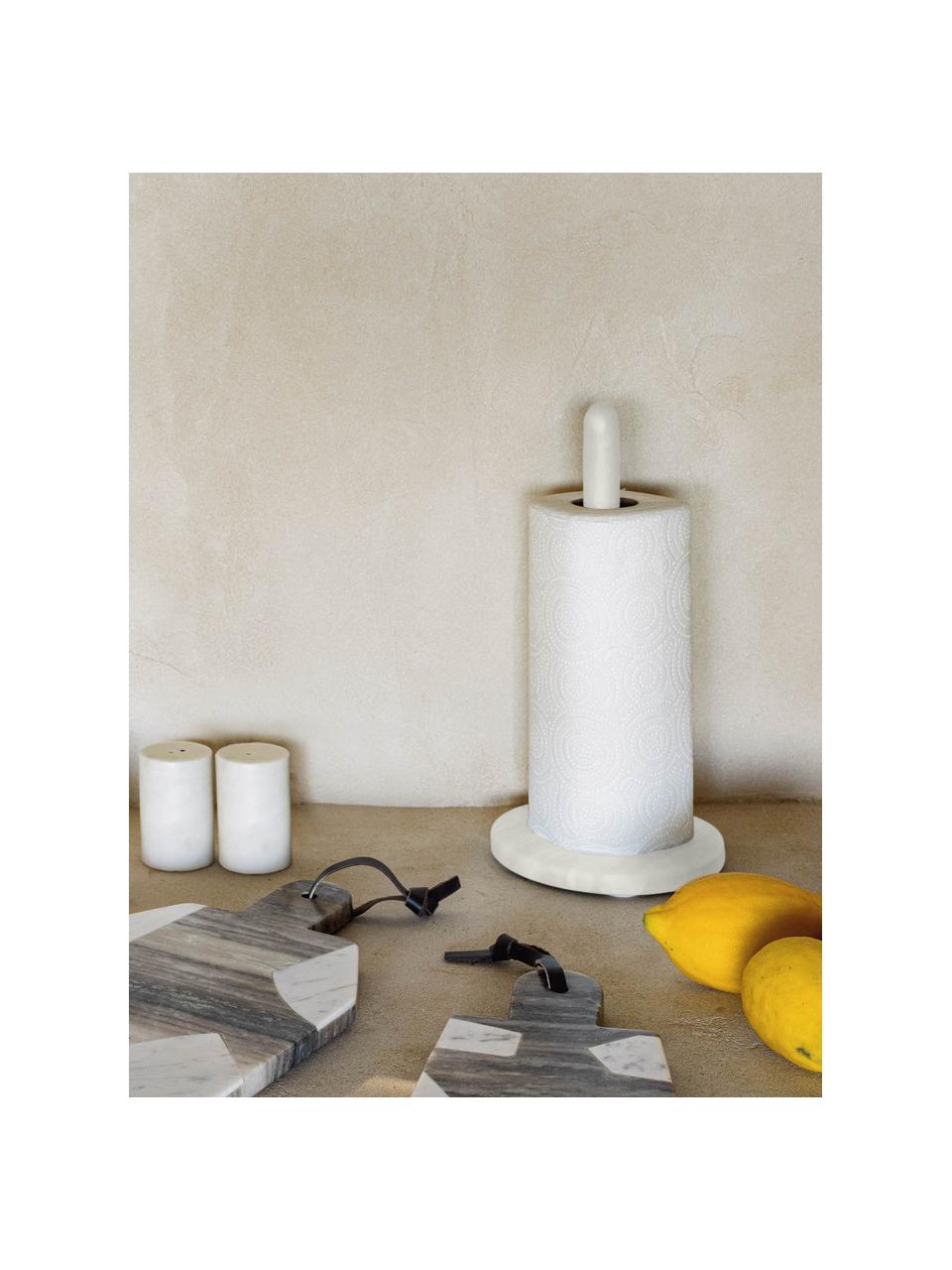 Portarotolo da cucina in marmo Claria, Marmo, Marmo bianco, Ø 15 x Alt. 30 cm