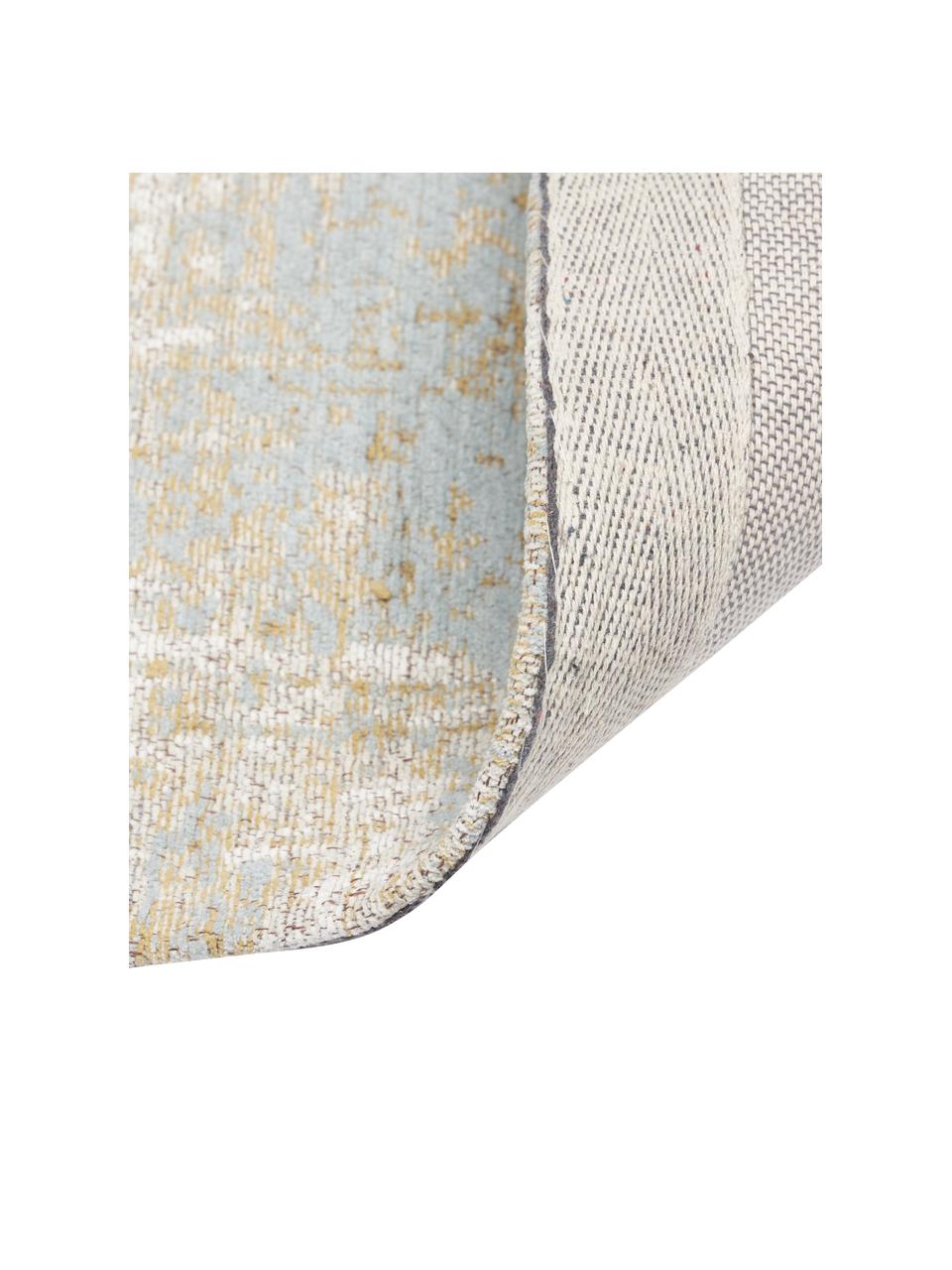 Tapis vintage en coton tissé main Luise, Tons gris, tons bruns, larg. 80 x long. 150 cm (taille XS)