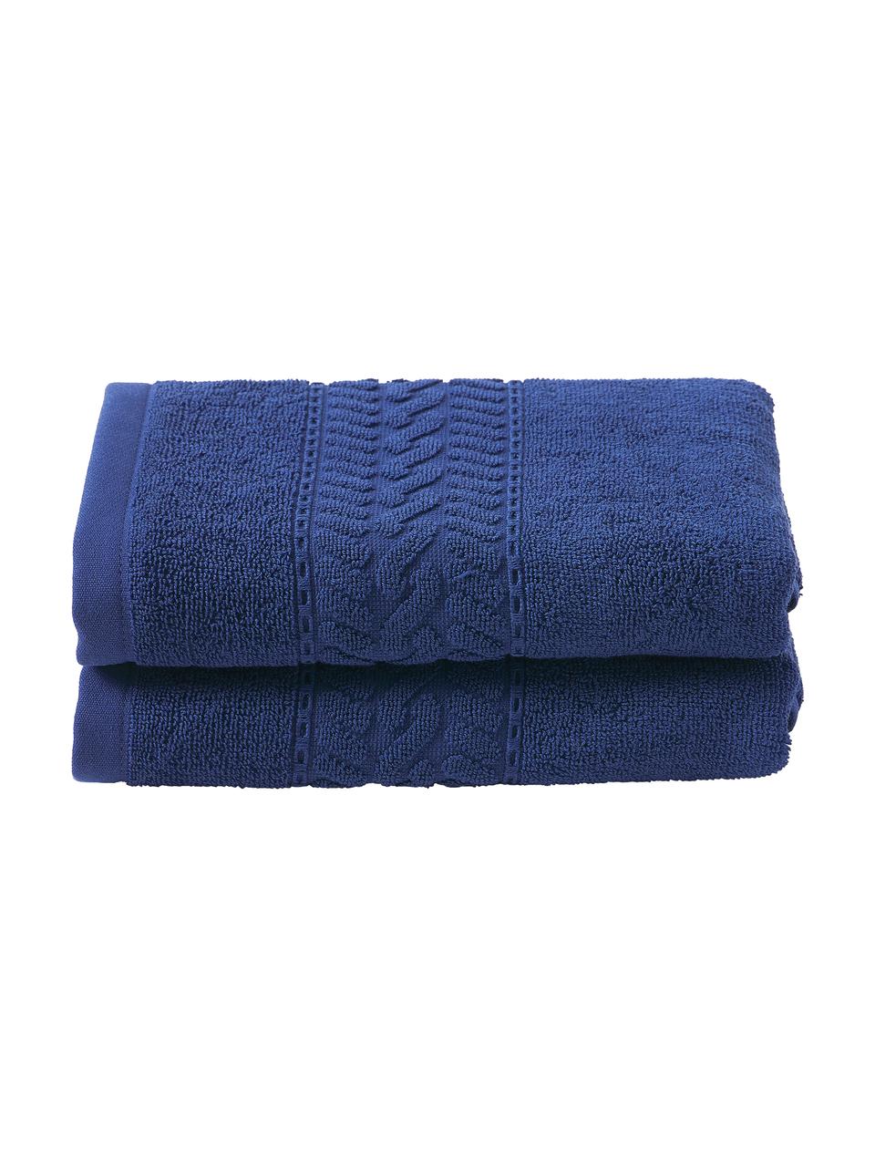 Handdoek Cordelia in verschillende formaten, Donkerblauw, Douchehanddoek, B 70 x L 140 cm
