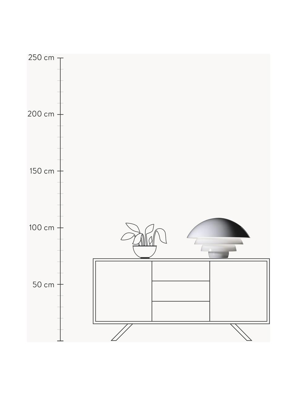 Große Tischlampe Visiere mit Diffusorscheibe, Weiß, Ø 56 x H 36 cm
