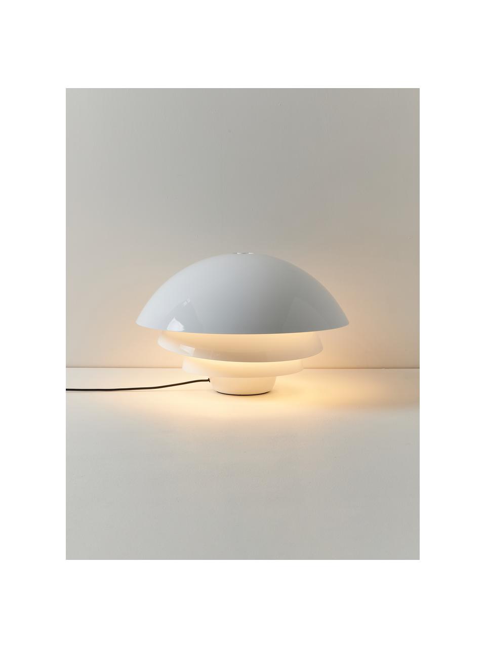 Grote tafellamp Visiere met diffuser, Lamp: gelakt aluminium, Wit, Ø 56 x H 36 cm