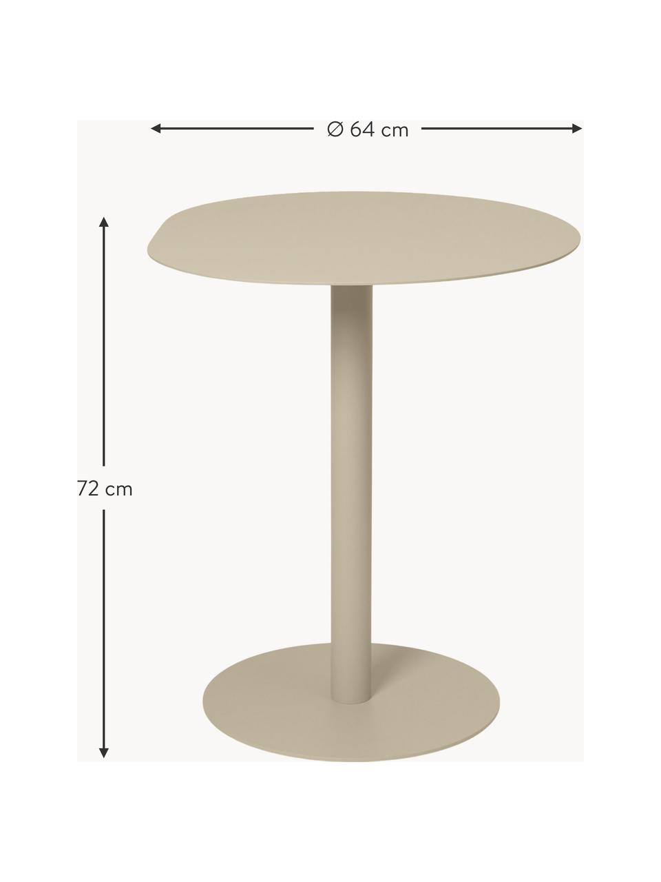 Table de forme organique Pond, Acier de structure, revêtu par poudre et galvanisé, Beige clair, mat, Ø 64 x haut. 72 cm