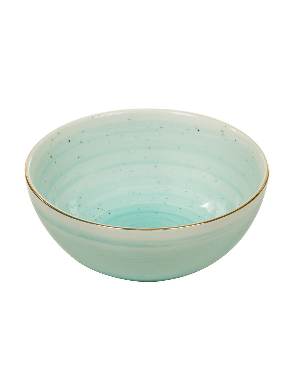 Bol artisanal en porcelaine Bella, 2 pièces, Bleu turquoise