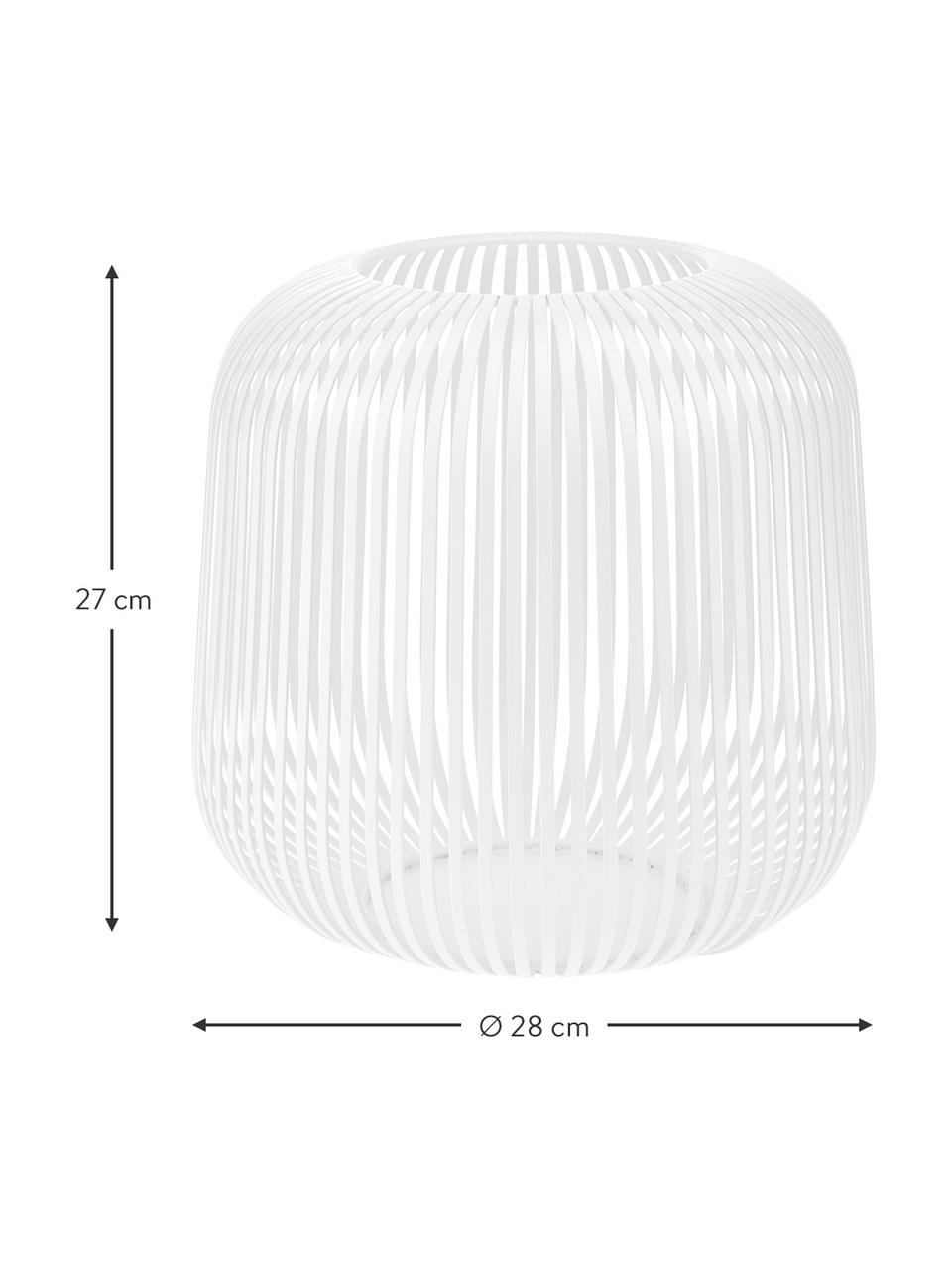 Windlicht Lito, H 27 cm, Stahl, pulverbeschichtet, Weiß, Ø 28 x H 27 cm