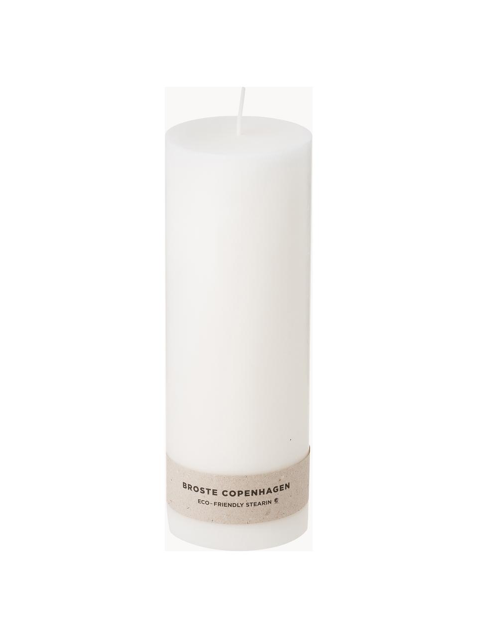 Velas pilar Light, 2 uds., 100% estearina, Blanco, Ø 7 x Al 20 cm