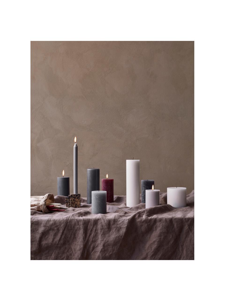 Velas pilar Light, 2 uds., 100% estearina, Blanco, Ø 7 x Al 20 cm