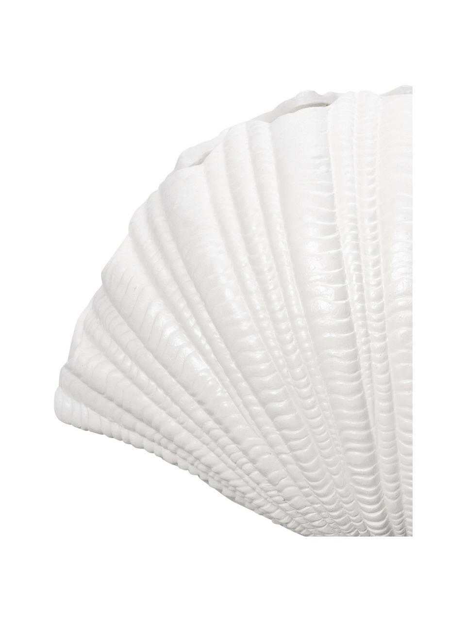 Große Design-Vase Shell in Muschel-Form, Kunststoff, Weiß, B 31 x H 21 cm