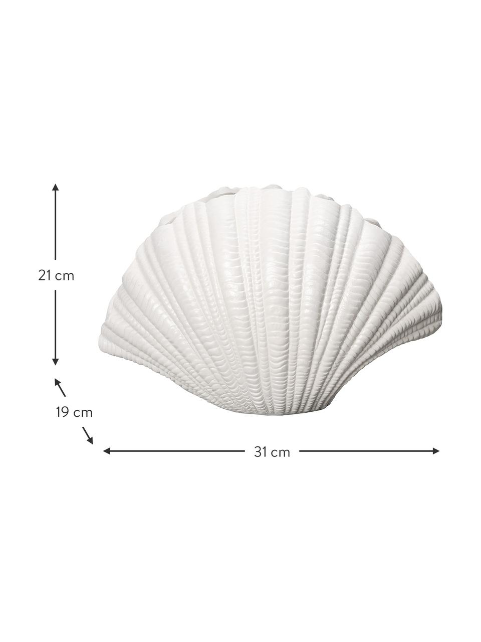 Große Design-Vase Shell in Muschel-Form, Kunststoff, Weiß, B 31 x H 21 cm