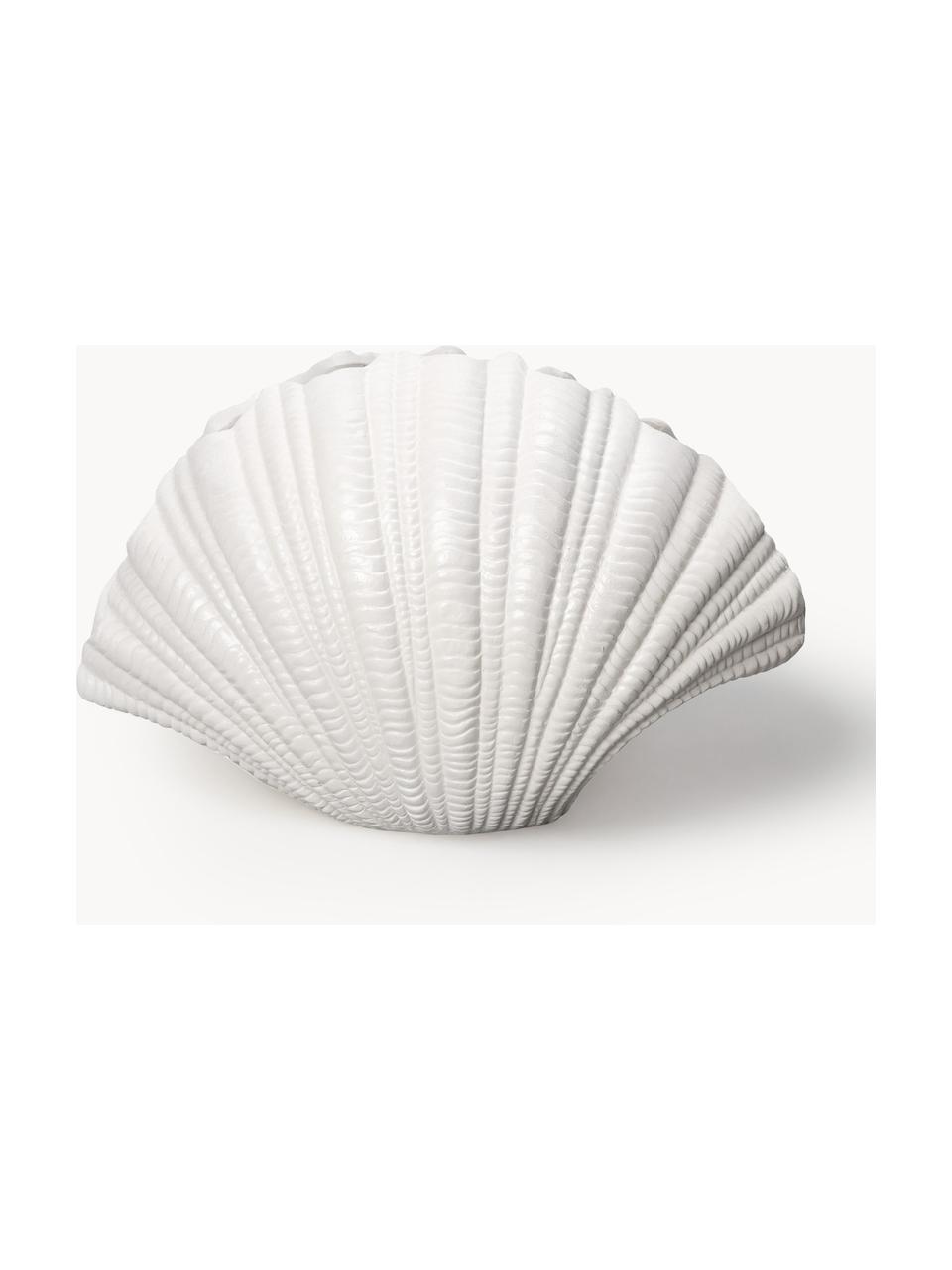 Veľká dizajnová váza Shell, V 21 cm, Umelá hmota, Biela, Š 31 x V 21 cm