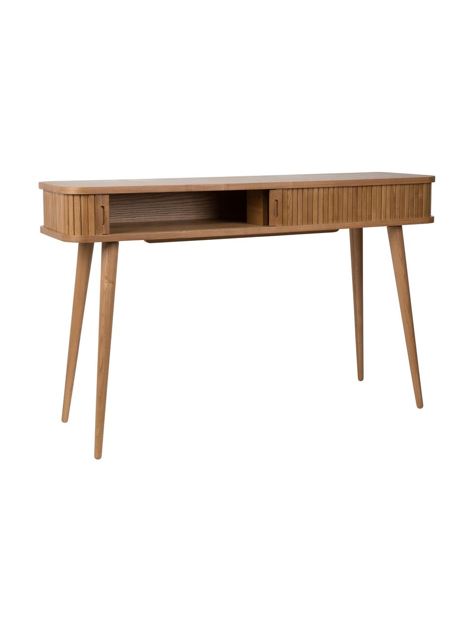 Drevený konzolový stolík s úložným priestorom Barbier, Jaseňové drevo, Š 120 x H 35 cm
