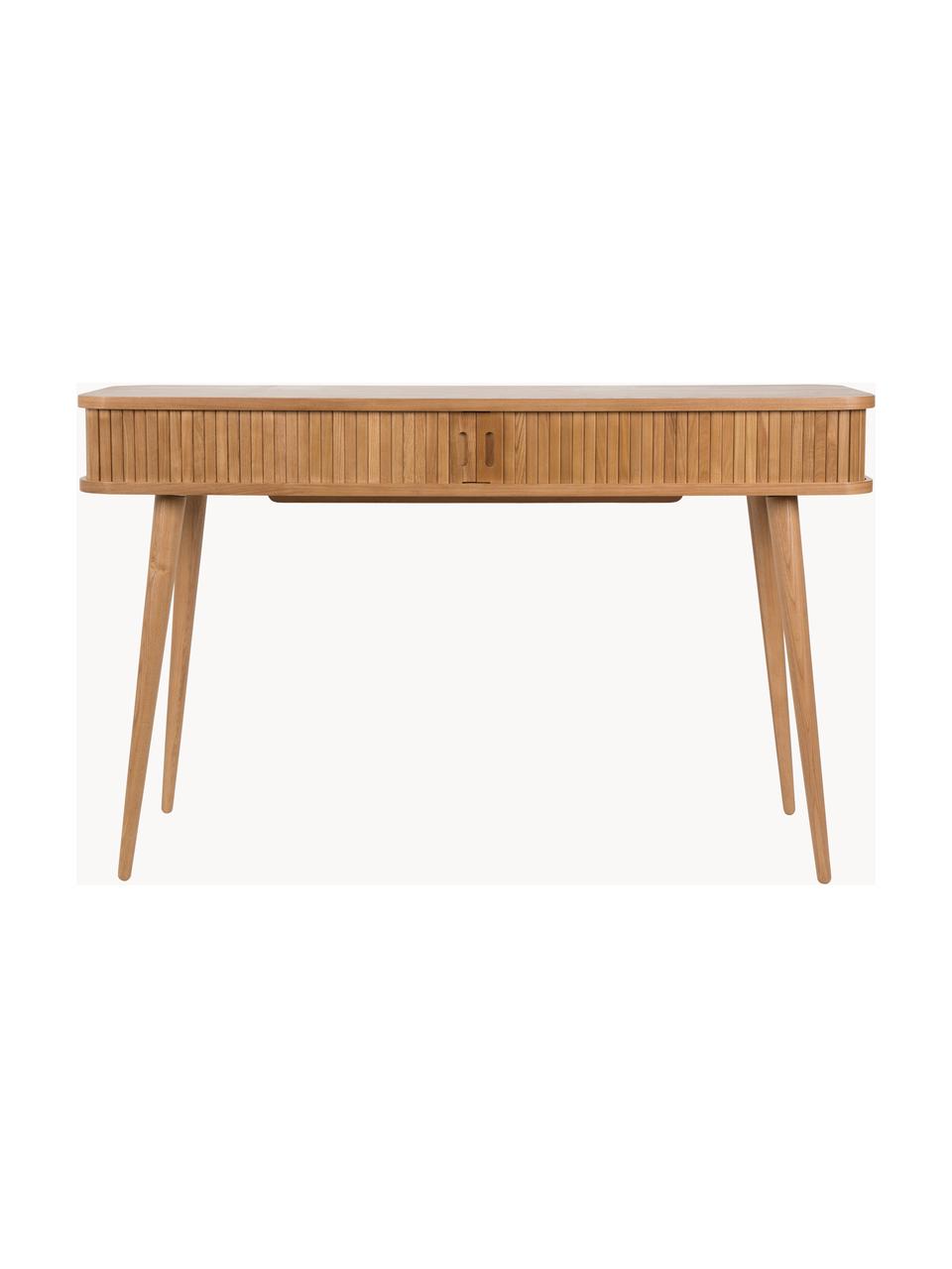 Console en bois cannelé avec rangement Barbier, Frêne, larg. 120 x haut. 74 cm