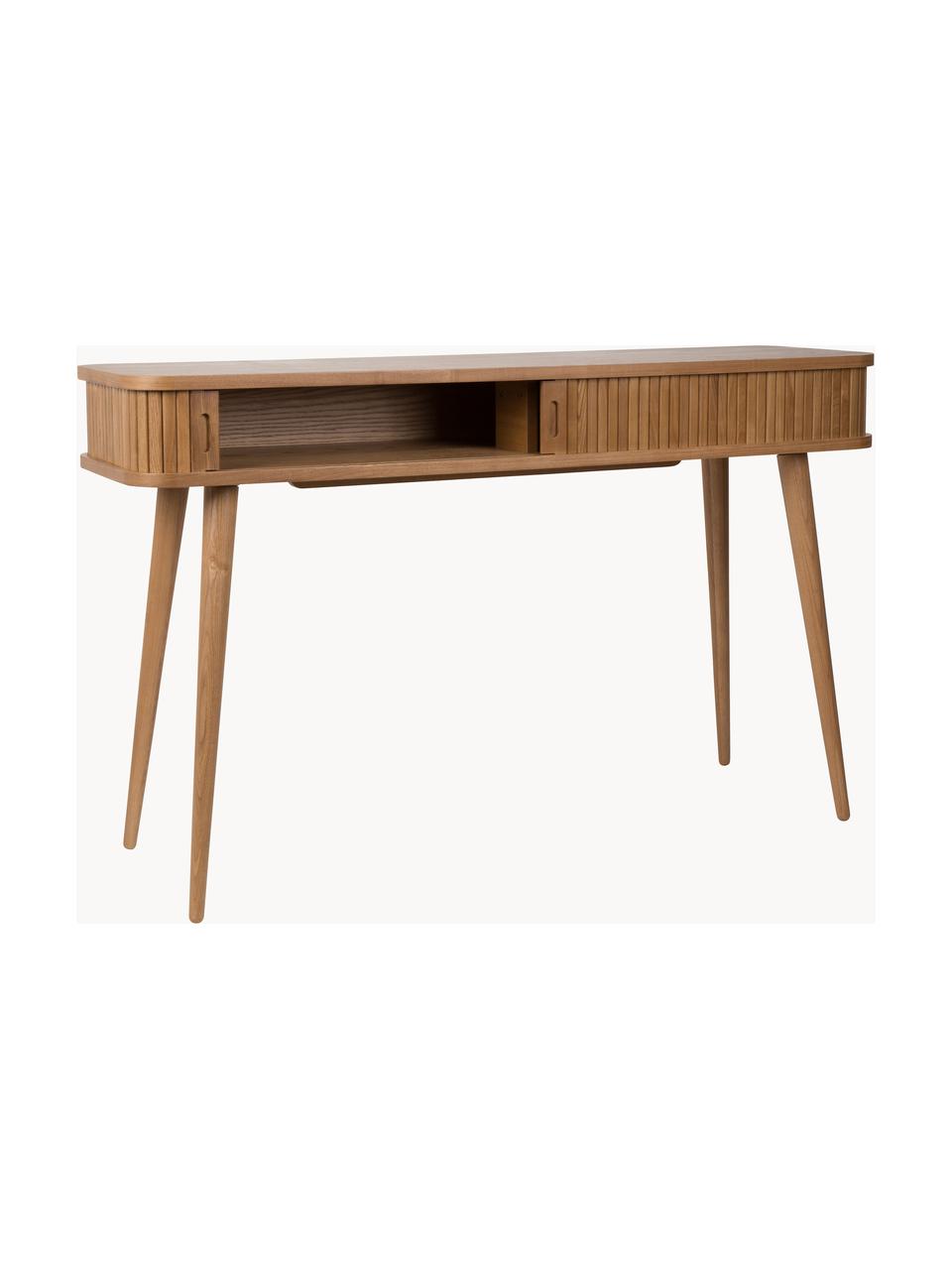 Console en bois cannelé avec rangement Barbier, Frêne, larg. 120 x prof. 35 cm