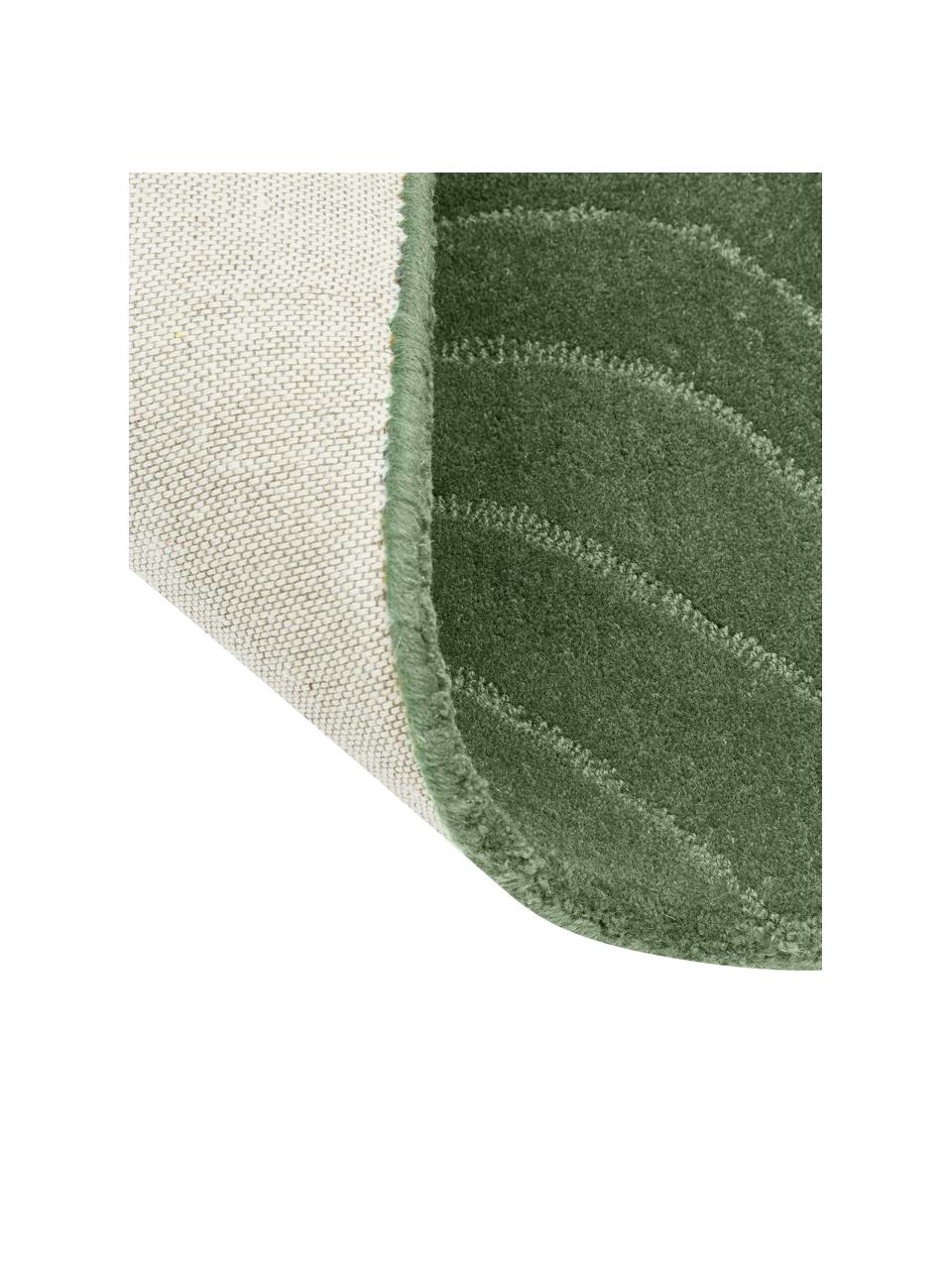 Ręcznie tuftowany dywan z wełny Aaron, Ciemny zielony, S 160 x D 230 cm (Rozmiar M)