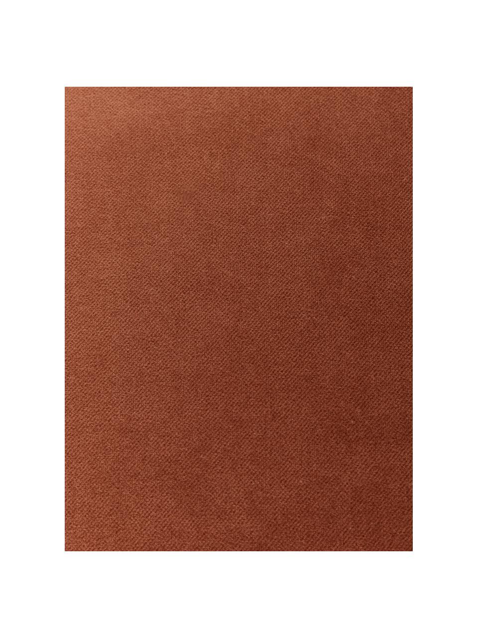 Einfarbige Samt-Kissenhülle Dana in Rostrot, 100% Baumwollsamt, Rostrot, B 40 x L 40 cm