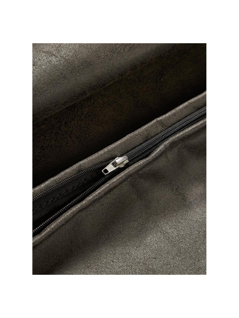 Cojín de cuero reciclado sofá Lennon, Funda: 70% cuero, 30% poliéster, Cuero gris pardo, An 50 x L 80 cm