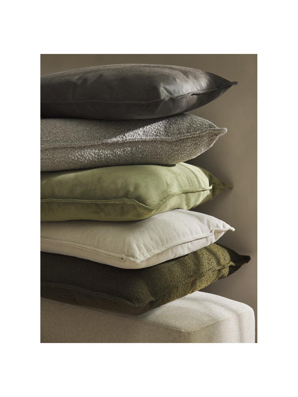 Bankkussen Lennon van gerecycled leer, Bekleding: 70% leer, 30% polyester, Leer taupe, B 50 x L 80 cm