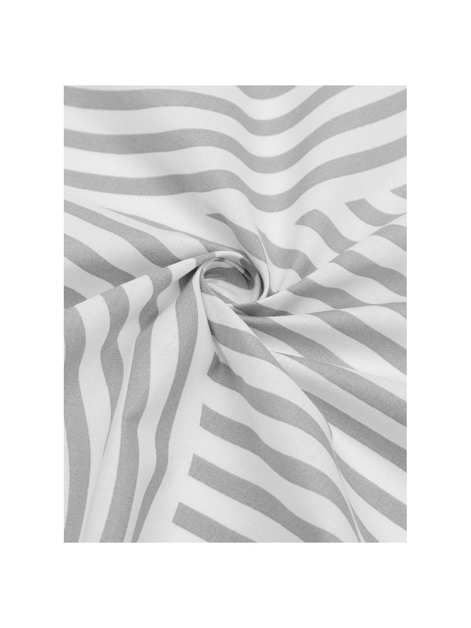 Gemusterte Baumwoll-Bettwäsche Arcs in Grau/Weiß, Webart: Renforcé Fadendichte 144 , Grau, Weiß, 200 x 200 cm + 2 Kissen 80 x 80 cm