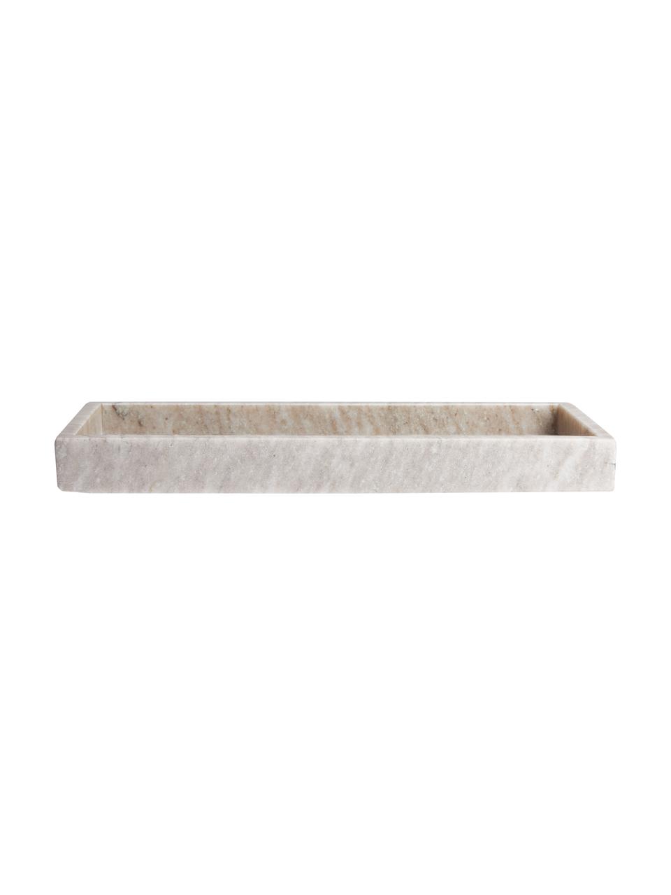 Deko-Tablett Collin aus Marmor, Marmor, Beige, marmoriert, B 30 x T 12 cm