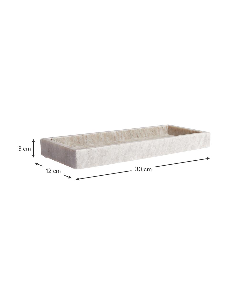 Deko-Tablett Collin aus Marmor, Marmor, Beige, marmoriert, B 30 x T 12 cm