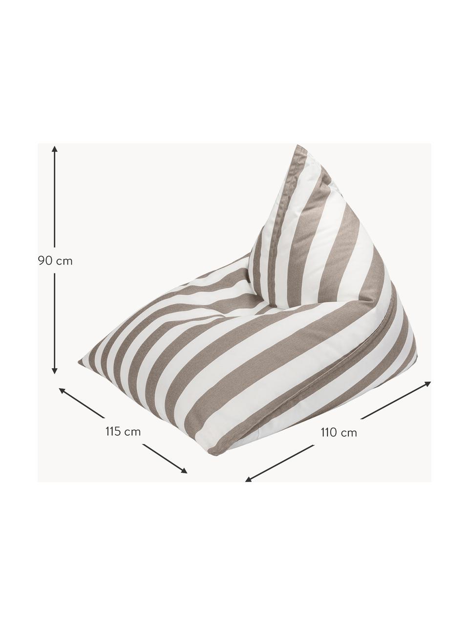 Outdoor-Sitzsack Calypso, Bezug: 100 % Polypropylen, UV-be, Greige, Weiß, B 115 x H 90 cm