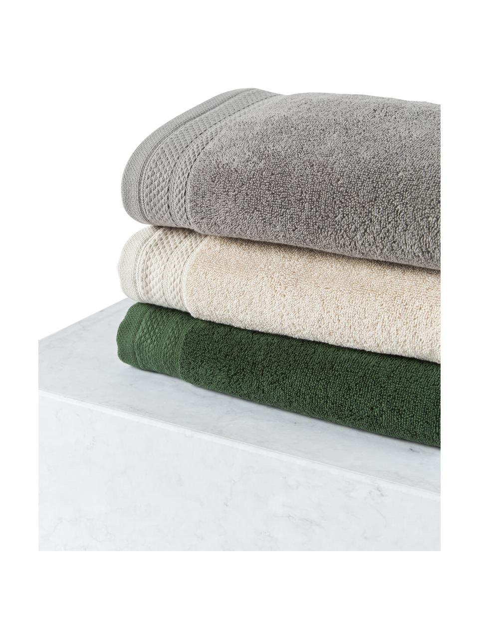 Komplet ręczników z bawełny organicznej Premium, 6 elem., Ciemny zielony, Komplet z różnymi rozmiarami