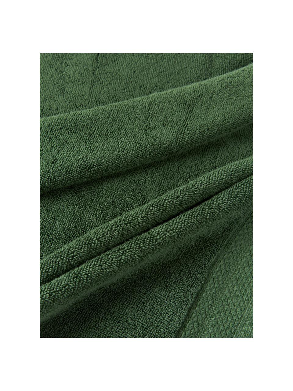 Set de toallas de algodón ecológico Premium, 6 uds., 100% algodón con certificado GOTS
Gramaje superior 600 g/m²

El material utilizado para este producto ha sido probado contra sustancias nocivas y está certificado según el STANDARD 100 por OEKO-TEX®,, IS025 189577, OETI., Verde oscuro, Set de diferentes tamaños