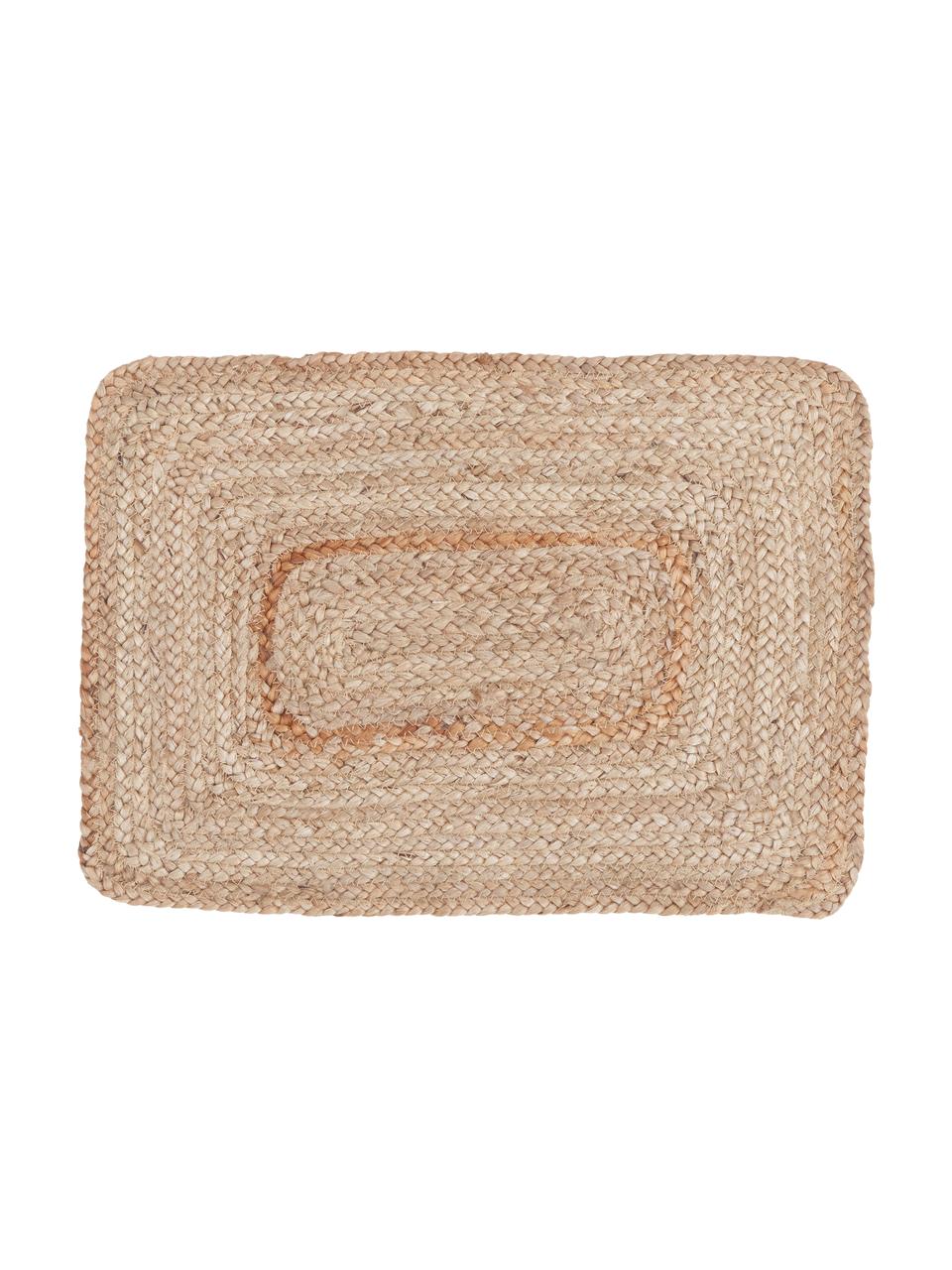 Manteles individuales de yute Ural, 2 uds., Yute, Beige, An 35 x L 50 cm