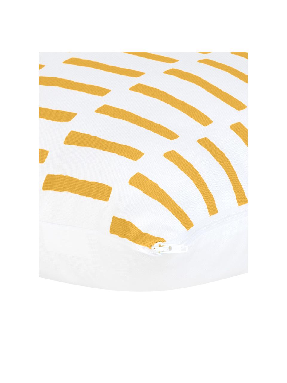 Housse de coussin imprimé graphique Jerry, Coton, Orange, blanc, larg. 40 x long. 40 cm