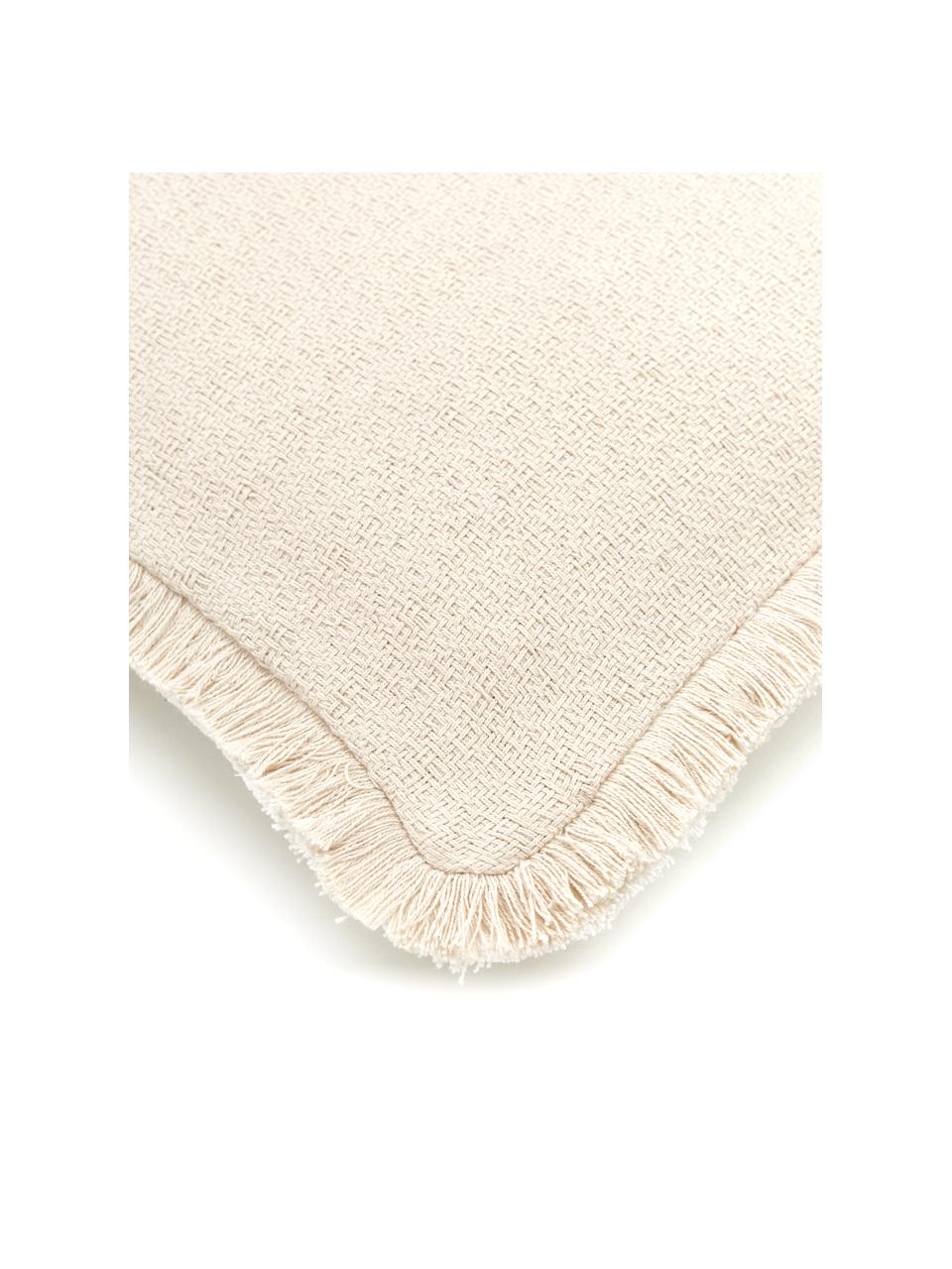 Oboustranný povlak na polštář s třásněmi Loran, 100 % bavlna, Béžová, Š 30 cm, D 50 cm