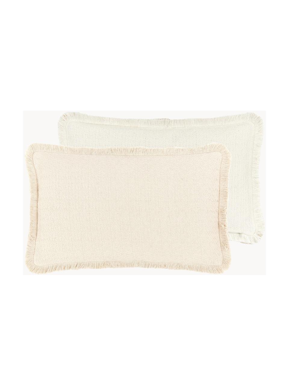 Housse de coussin 40x40 beige, réversible Loran, 100 % coton, Beige, larg. 30 x long. 50 cm