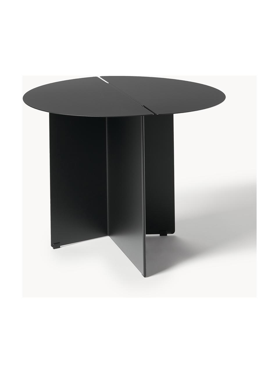 Ronde bijzettafel Oru, Gepoedercoat edelstaal, Zwart, Ø 50 x H 40 cm