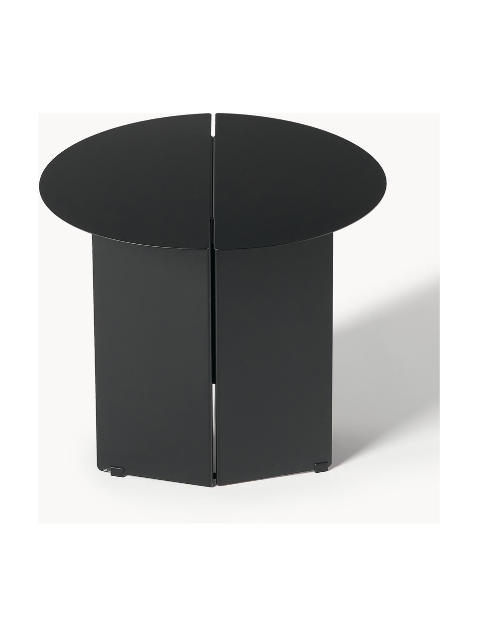 Tavolino rotondo Oru, Acciaio inossidabile verniciato a polvere, Nero, Ø 50 x Alt. 40 cm