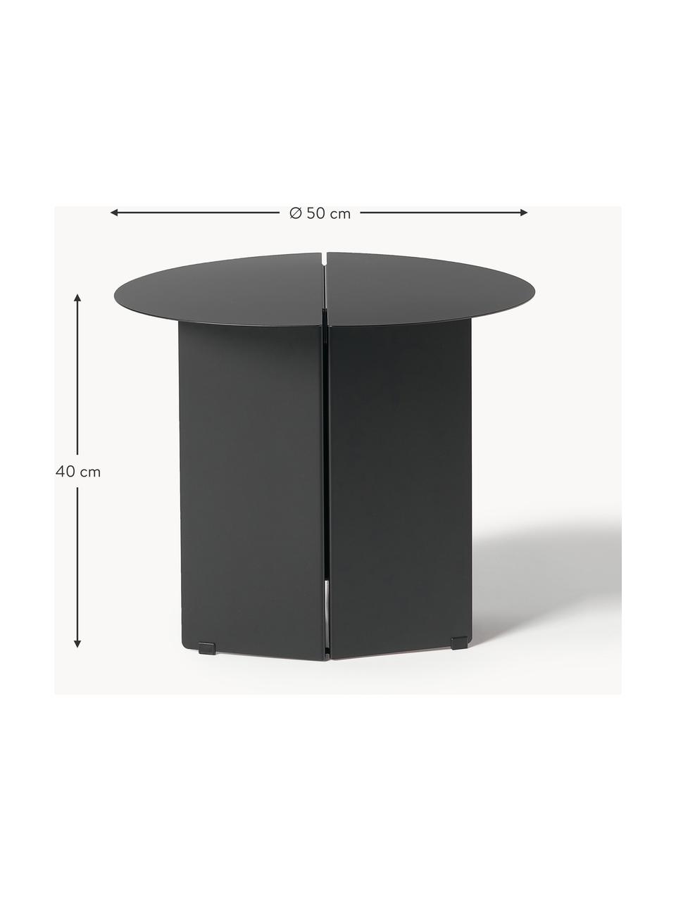 Okrúhly pomocný stolík Oru, Nehrdzavejúca oceľ, práškový náter, Čierna, Ø 50 x V 40 cm
